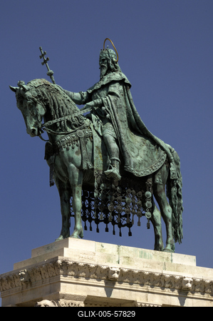 Budapest, Szent István szobor-stock-foto