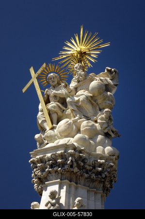 Budapest, Szentháromság-szobor-stock-foto