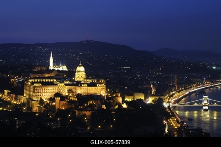 Budapesti panoráma a Citadelláról-stock-foto