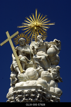 Budapest, Szentháromság-szobor-stock-foto