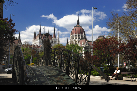 Budapest, Nagy Imre miniszterelnök szobra-stock-foto