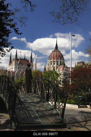 Budapest, Nagy Imre miniszterelnök szobra-stock-foto