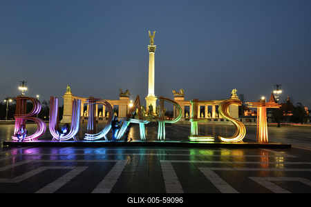 Budapest, Hősök tere-stock-foto