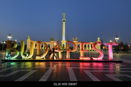 Budapest, Hősök tere-stock-foto