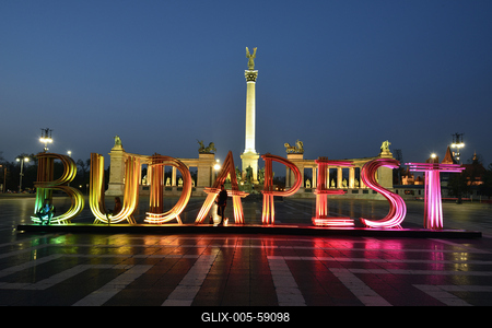 Budapest, Hősök tere-stock-foto