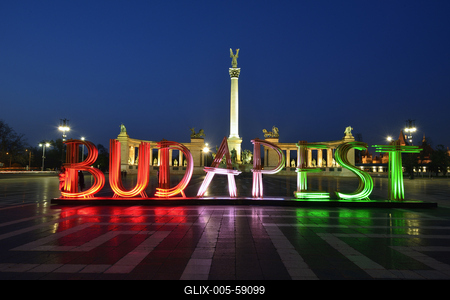Budapest, Hősök tere-stock-foto