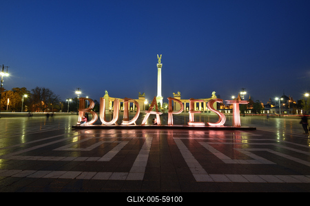 Budapest, Hősök tere-stock-foto
