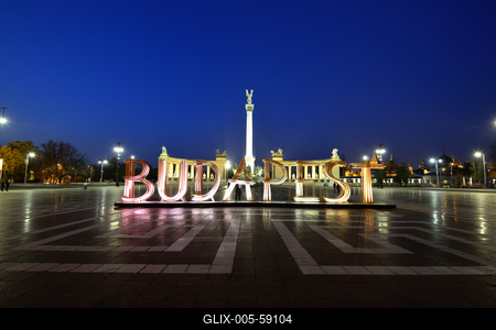 Budapest, Hősök tere-stock-foto