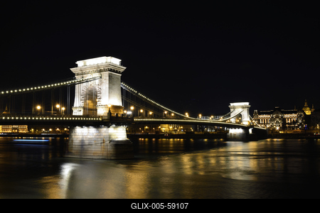 Budapest, a Lánchíd-stock-foto