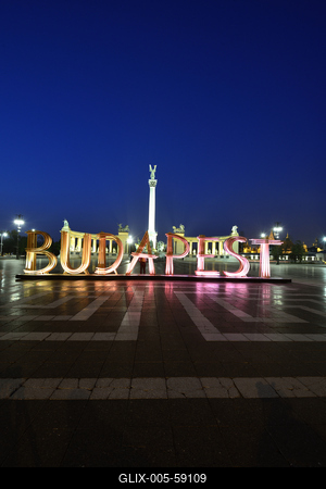 Budapest, Hősök tere-stock-foto