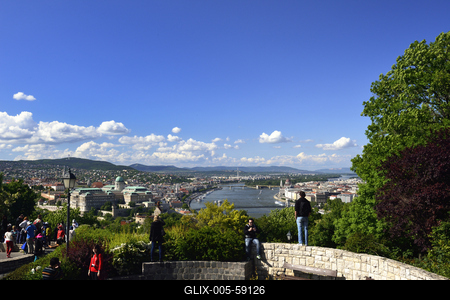 Budapest, Pest és Buda látképe-stock-foto