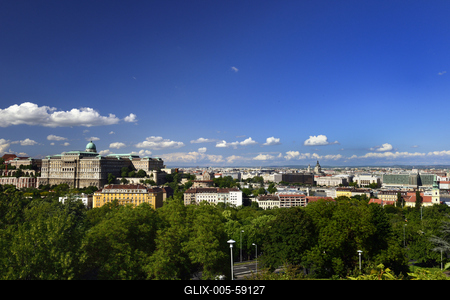 Budapest, Pest és Buda látképe-stock-foto