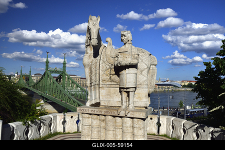 Budapest, Szent István király szobra-stock-foto