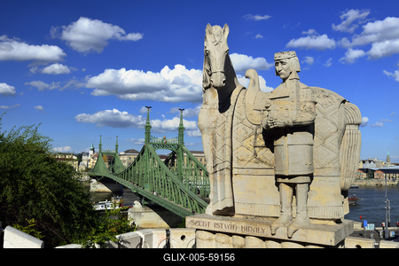 Budapest, Szent István király szobra-stock-foto