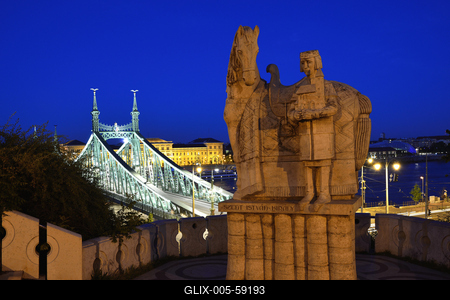 Budapest, Szent István király szobra-stock-foto
