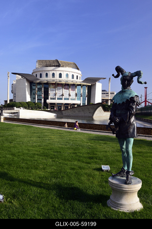 Budapest, Nemzeti Színház-stock-foto