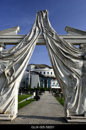 Budapest, Nemzeti Színház-stock-foto