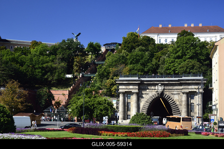 Budapest, Várhegy-alagút-stock-foto