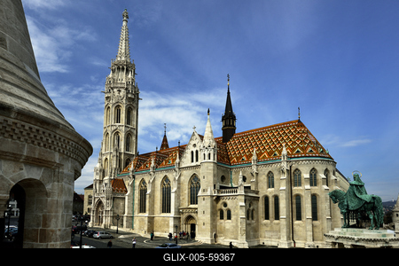 A Mátyás-templom és a Halászbástya-stock-foto