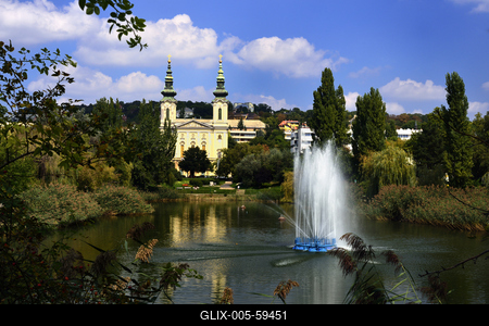 Budapest, Feneketlen-tó-stock-foto