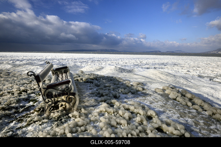 Téli Balaton-stock-foto