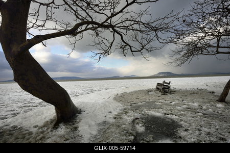 Téli Balaton-stock-foto