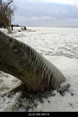 Téli Balaton-stock-foto
