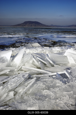 Téli Balaton-stock-foto