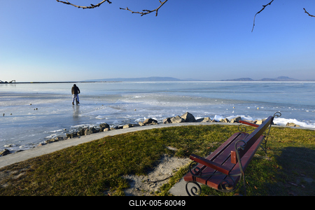 Téli Balaton-stock-foto