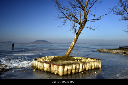 Téli Balaton-stock-foto