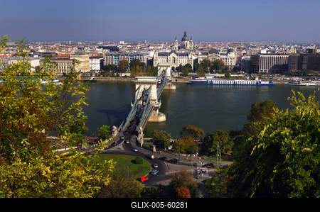 Budapesti panoráma a Várhegyről-stock-foto