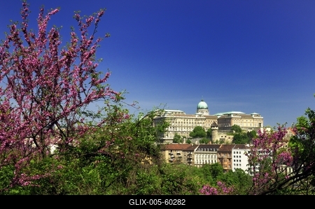 Budapest, a Budavári Palota látványa-stock-foto