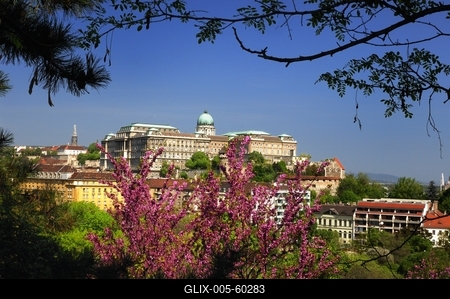 Budapest, a Budavári Palota látványa-stock-foto