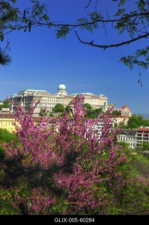Budapest, a Budavári Palota látványa-stock-foto