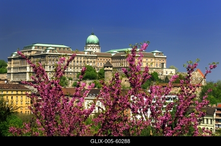 Budapest, a Budavári Palota látványa-stock-foto