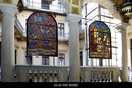 Budapest, Saxlehner-palota (Postamúzeum)-stock-foto