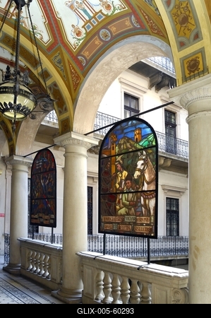 Budapest, Saxlehner-palota (Postamúzeum)-stock-foto