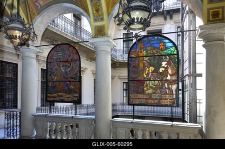 Budapest, Saxlehner-palota (Postamúzeum)-stock-foto