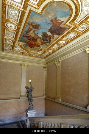 Budapest, Saxlehner-palota (Postamúzeum)-stock-foto