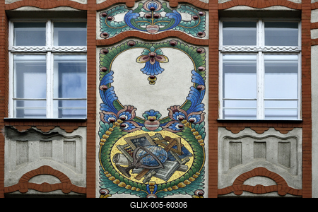 Szecessziós iskolaépület Erzsébetvárosban-stock-foto