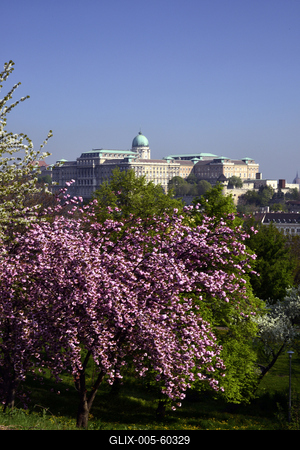 Budapest, a Budavári Palota látványa-stock-foto