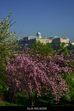Budapest, a Budavári Palota látványa-stock-foto