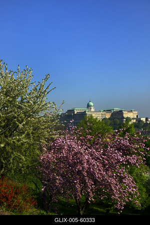 Budapest, a Budavári Palota látványa-stock-foto