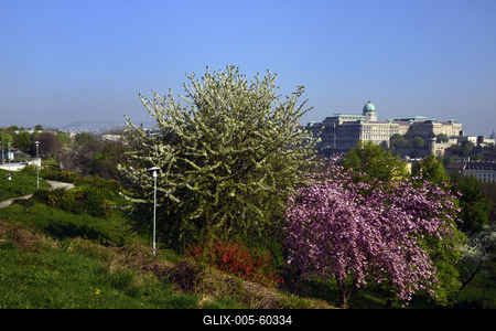 Budapest, a Budavári Palota látványa-stock-foto