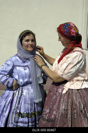 Sárközi népviselet-stock-foto