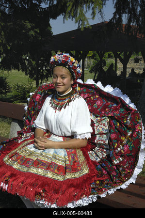 Sárközi népviselet-stock-foto