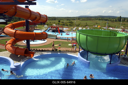 A balatonfüredi Annagora Aquapark.-stock-foto