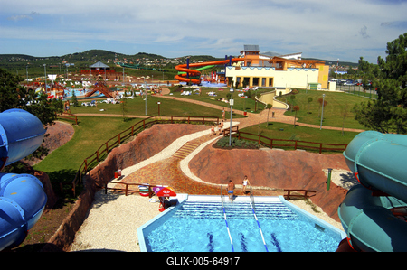 A balatonfüredi Annagora Aquapark.-stock-foto