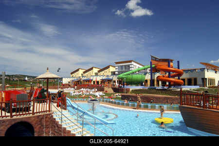 A balatonfüredi Annagora Aquapark.-stock-foto