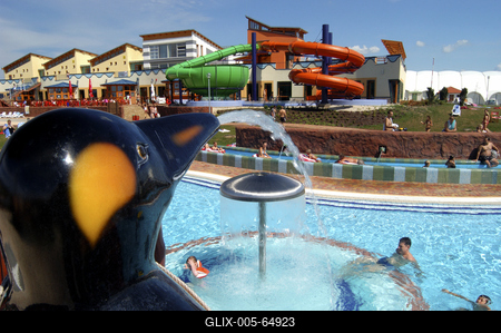 A balatonfüredi Annagora Aquapark.-stock-foto